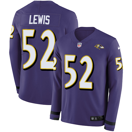 Nike Ravens #52 Ray Lewis Purple Team Color Men's Stitched NFL Limited Therma Long Sleeve Jersey Nike Ravens #52 Ray Lewis Purple Team Color Men's Stitched NFL Limited Therma Long Sleeve Jersey