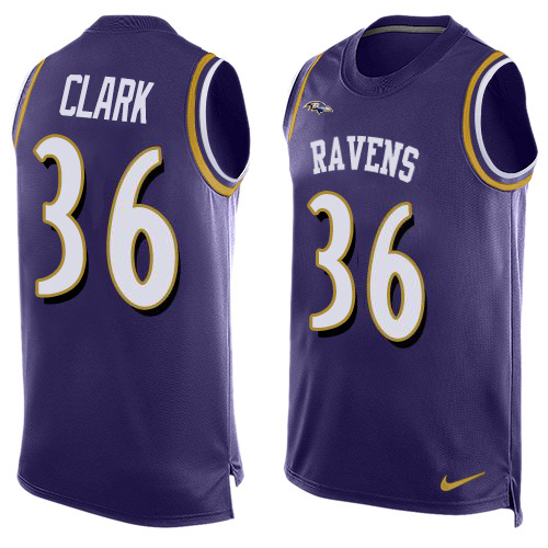 Nike Ravens #36 Chuck Clark Purple Team Color Men's Stitched NFL Limited Tank Top Jersey Nike Ravens #36 Chuck Clark Purple Team Color Men's Stitched NFL Limited Tank Top Jersey