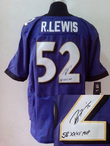 Nike Ravens #52 Ray Lewis Purple Team Color Men's Stitched NFL Elite Autographed Jersey Nike Ravens #52 Ray Lewis Purple Team Color Men's Stitched NFL Elite Autographed Jersey