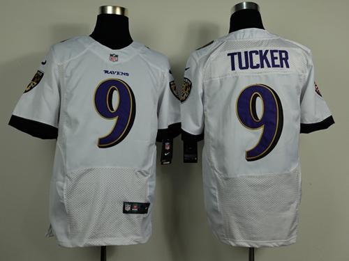 Nike Ravens #9 Justin Tucker White Men's Stitched NFL New Elite Jersey Nike Ravens #9 Justin Tucker White Men's Stitched NFL New Elite Jersey
