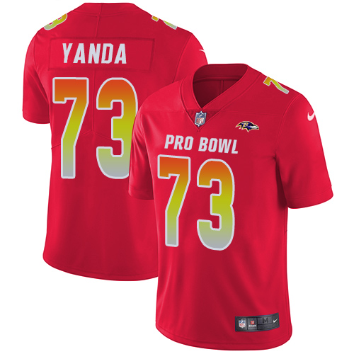 Nike Ravens #73 Marshal Yanda Red Men's Stitched NFL Limited AFC 2019 Pro Bowl Jersey Nike Ravens #73 Marshal Yanda Red Men's Stitched NFL Limited AFC 2019 Pro Bowl Jersey