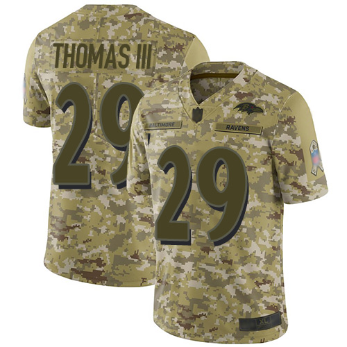 Nike Ravens #29 Earl Thomas III Camo Men's Stitched NFL Limited 2018 Salute To Service Jersey Nike Ravens #29 Earl Thomas III Camo Men's Stitched NFL Limited 2018 Salute To Service Jersey
