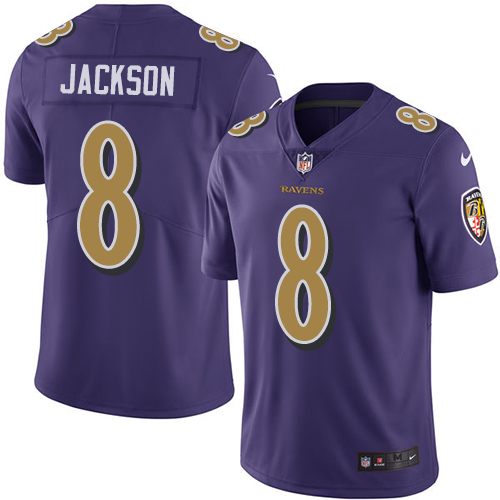 Nike Ravens #8 Lamar Jackson Purple Men's Stitched NFL Limited Rush Jersey Nike Ravens #8 Lamar Jackson Purple Men's Stitched NFL Limited Rush Jersey