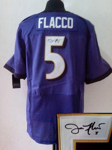 Nike Ravens #5 Joe Flacco Purple Team Color Men's Stitched NFL Elite Autographed Jersey Nike Ravens #5 Joe Flacco Purple Team Color Men's Stitched NFL Elite Autographed Jersey