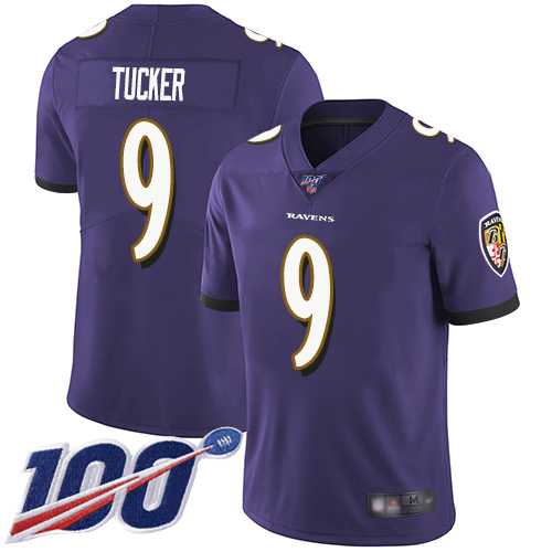 Nike Ravens #9 Justin Tucker Purple Team Color Men's Stitched NFL 100th Season Vapor Limited Jersey Nike Ravens #9 Justin Tucker Purple Team Color Men's Stitched NFL 100th Season Vapor Limited Jersey