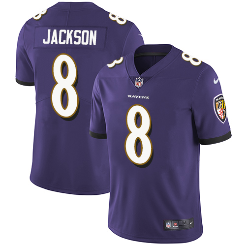 Nike Ravens #8 Lamar Jackson Purple Team Color Men's Stitched NFL Vapor Untouchable Limited Jersey Nike Ravens #8 Lamar Jackson Purple Team Color Men's Stitched NFL Vapor Untouchable Limited Jersey