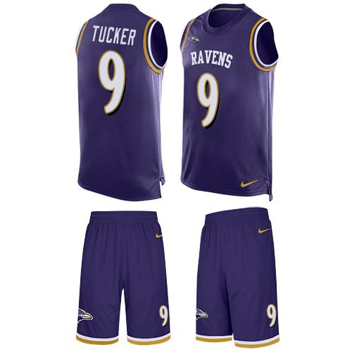 Nike Ravens #9 Justin Tucker Purple Team Color Men's Stitched NFL Limited Tank Top Suit Jersey Nike Ravens #9 Justin Tucker Purple Team Color Men's Stitched NFL Limited Tank Top Suit Jersey