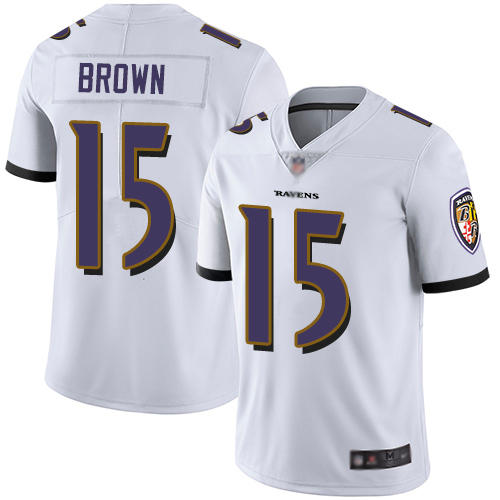 Nike Ravens #15 Marquise Brown White Men's Stitched NFL Vapor Untouchable Limited Jersey Nike Ravens #15 Marquise Brown White Men's Stitched NFL Vapor Untouchable Limited Jersey