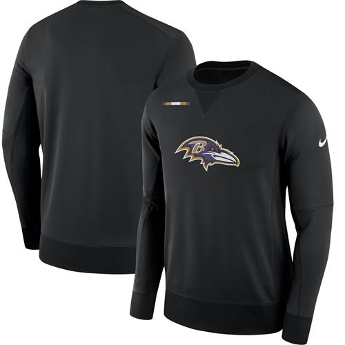 Men's Baltimore Ravens Nike Black Sideline Team Logo Performance Sweatshirt Men's Baltimore Ravens Nike Black Sideline Team Logo Performance Sweatshirt