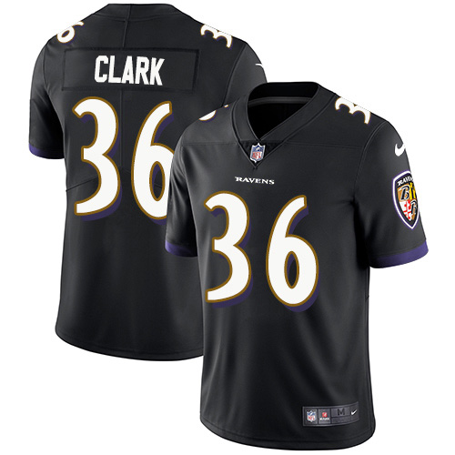 Nike Ravens #36 Chuck Clark Black Alternate Men's Stitched NFL Vapor Untouchable Limited Jersey Nike Ravens #36 Chuck Clark Black Alternate Men's Stitched NFL Vapor Untouchable Limited Jersey