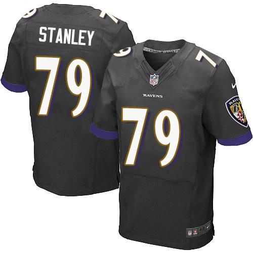 Nike Ravens #79 Ronnie Stanley Black Alternate Men's Stitched NFL New Elite Jersey Nike Ravens #79 Ronnie Stanley Black Alternate Men's Stitched NFL New Elite Jersey