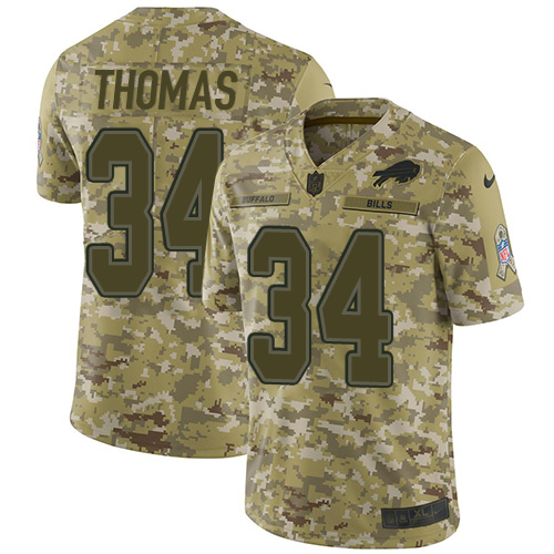 Nike Bills #34 Thurman Thomas Camo Men's Stitched NFL Limited 2018 Salute To Service Jersey Nike Bills #34 Thurman Thomas Camo Men's Stitched NFL Limited 2018 Salute To Service Jersey