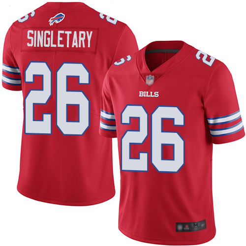Nike Bills #26 Devin Singletary Red Men's Stitched NFL Limited Rush Jersey Nike Bills #26 Devin Singletary Red Men's Stitched NFL Limited Rush Jersey