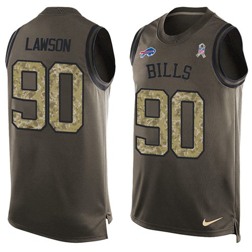 Nike Bills #90 Shaq Lawson Green Men's Stitched NFL Limited Salute To Service Tank Top Jersey Nike Bills #90 Shaq Lawson Green Men's Stitched NFL Limited Salute To Service Tank Top Jersey