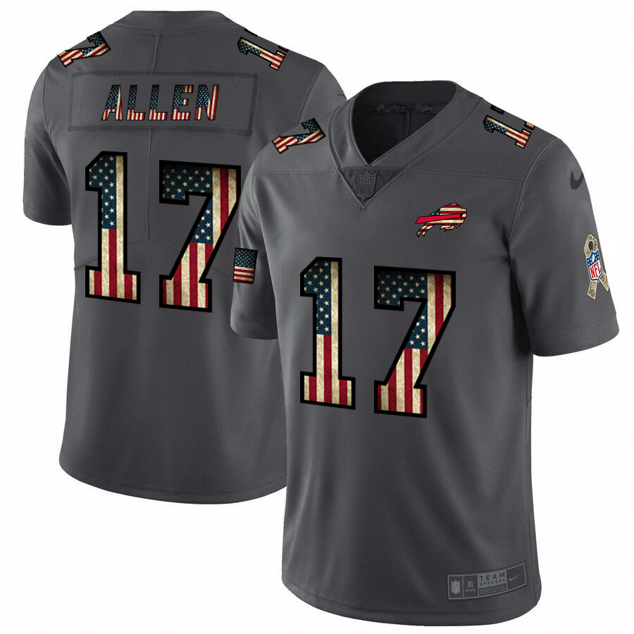 Buffalo Bills #17 Josh Allen Nike 2018 Salute to Service Retro USA Flag Limited NFL Jersey Buffalo Bills #17 Josh Allen Nike 2018 Salute to Service Retro USA Flag Limited NFL Jersey