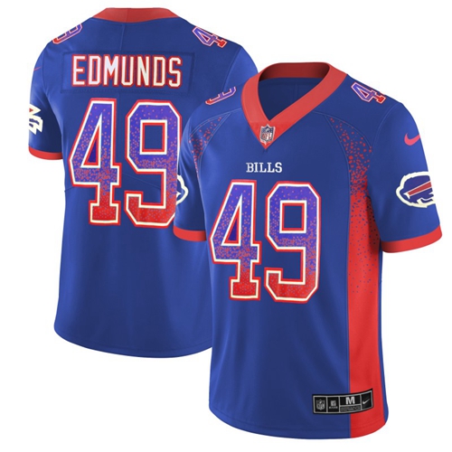 Nike Bills #49 Tremaine Edmunds Royal Blue Team Color Men's Stitched NFL Limited Rush Drift Fashion Jersey Nike Bills #49 Tremaine Edmunds Royal Blue Team Color Men's Stitched NFL Limited Rush Drift Fashion Jersey
