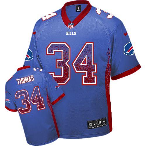 Nike Bills #34 Thurman Thomas Royal Blue Team Color Men's Stitched NFL Elite Drift Fashion Jersey Nike Bills #34 Thurman Thomas Royal Blue Team Color Men's Stitched NFL Elite Drift Fashion Jersey