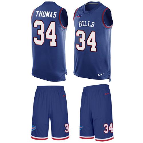 Nike Bills #34 Thurman Thomas Royal Blue Team Color Men's Stitched NFL Limited Tank Top Suit Jersey Nike Bills #34 Thurman Thomas Royal Blue Team Color Men's Stitched NFL Limited Tank Top Suit Jersey