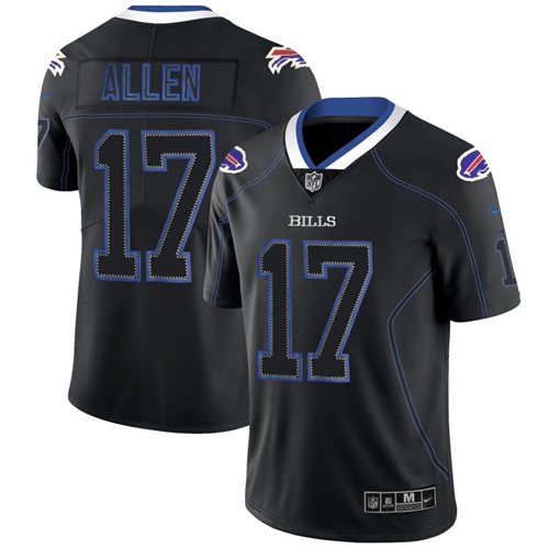 Nike Bills #17 Josh Allen Lights Out Black Men's Stitched NFL Limited Rush Jersey Nike Bills #17 Josh Allen Lights Out Black Men's Stitched NFL Limited Rush Jersey