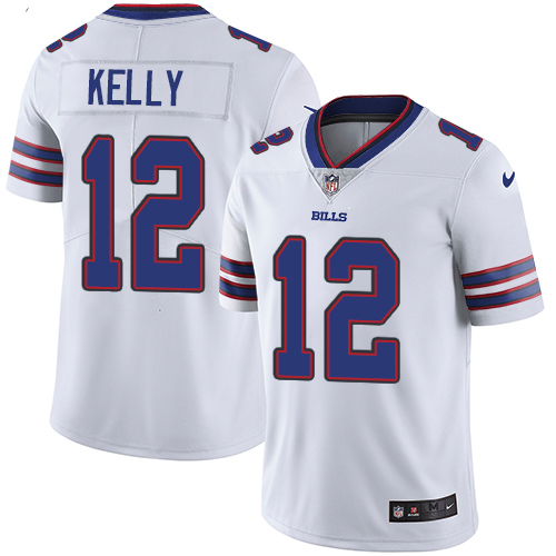 Nike Bills #12 Jim Kelly White Men's Stitched NFL Vapor Untouchable Limited Jersey Nike Bills #12 Jim Kelly White Men's Stitched NFL Vapor Untouchable Limited Jersey