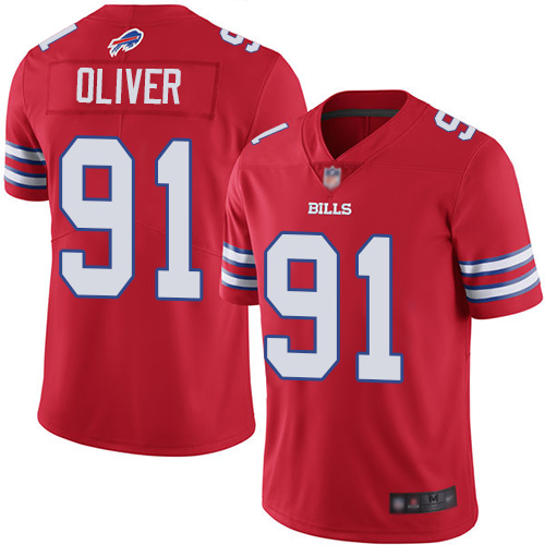 Nike Bills #91 Ed Oliver Red Men's Stitched NFL Limited Rush Jersey Nike Bills #91 Ed Oliver Red Men's Stitched NFL Limited Rush Jersey