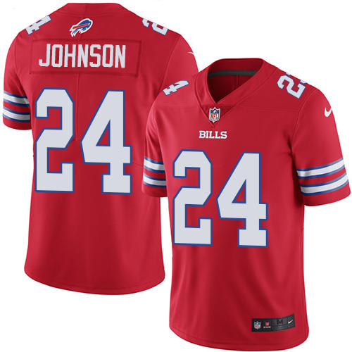 Nike Bills #24 Taron Johnson Red Men's Stitched NFL Limited Rush Jersey Nike Bills #24 Taron Johnson Red Men's Stitched NFL Limited Rush Jersey