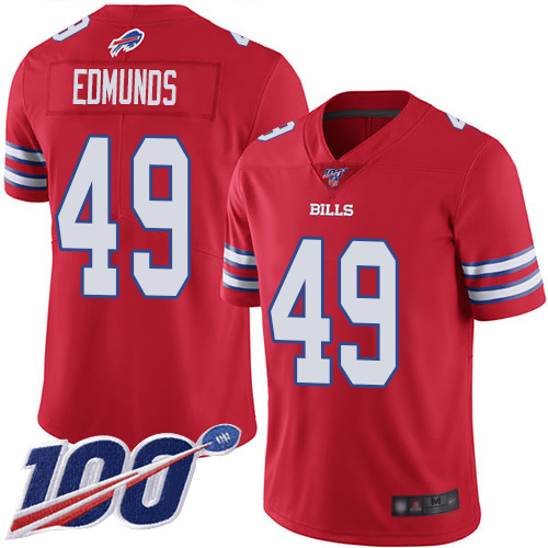 Nike Bills #49 Tremaine Edmunds Red Men's Stitched NFL Limited Rush 100th Season Jersey Nike Bills #49 Tremaine Edmunds Red Men's Stitched NFL Limited Rush 100th Season Jersey