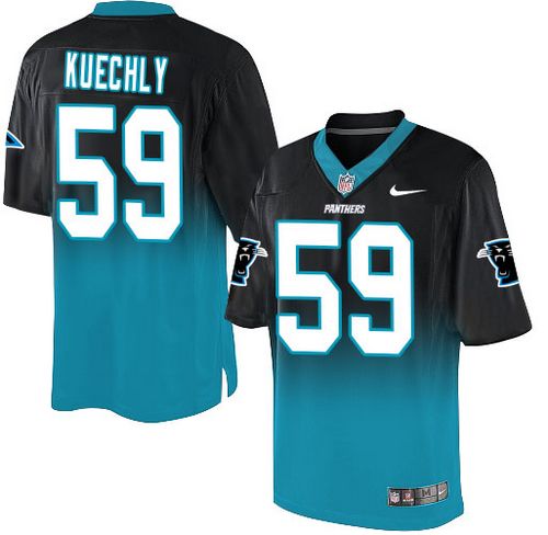 Nike Panthers #59 Luke Kuechly Black/Blue Men's Stitched NFL Elite Fadeaway Fashion Jersey Nike Panthers #59 Luke Kuechly Black/Blue Men's Stitched NFL Elite Fadeaway Fashion Jersey