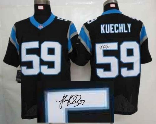 Nike Panthers #59 Luke Kuechly Black Team Color Men's Stitched NFL Elite Autographed Jersey Nike Panthers #59 Luke Kuechly Black Team Color Men's Stitched NFL Elite Autographed Jersey