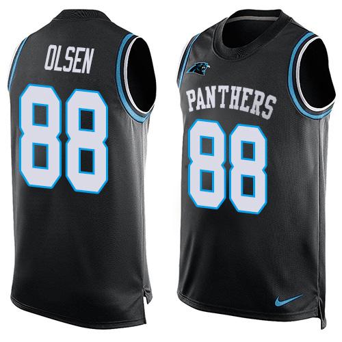 Nike Panthers #88 Greg Olsen Black Team Color Men's Stitched NFL Limited Tank Top Jersey Nike Panthers #88 Greg Olsen Black Team Color Men's Stitched NFL Limited Tank Top Jersey