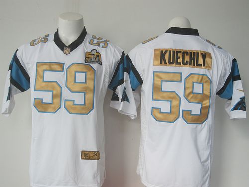 Nike Panthers #59 Luke Kuechly White Super Bowl 50 Collection Men's Stitched NFL Elite Jersey Nike Panthers #59 Luke Kuechly White Super Bowl 50 Collection Men's Stitched NFL Elite Jersey
