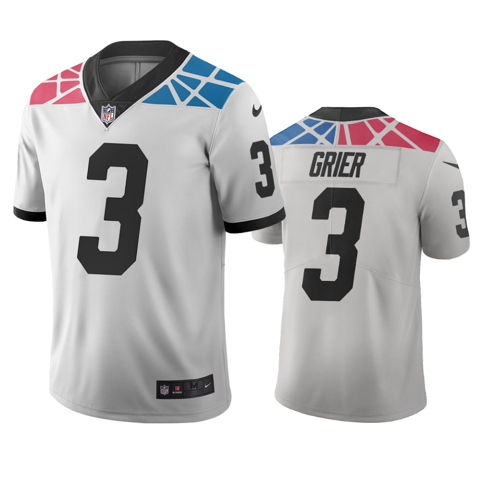 Carolina Panthers #3 Will Grier White Vapor Limited City Edition NFL Jersey