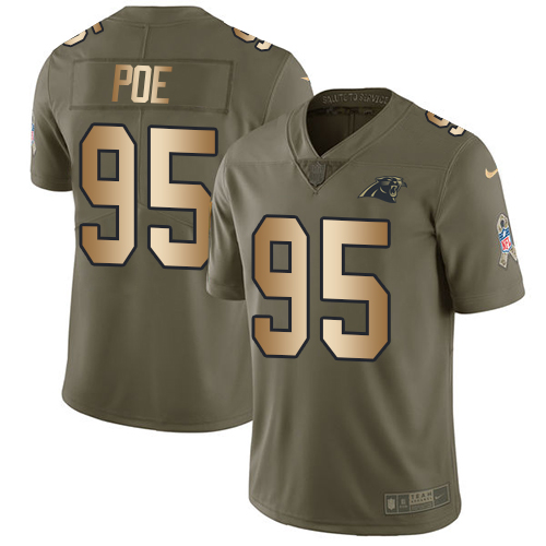 Nike Panthers #95 Dontari Poe Olive/Gold Men's Stitched NFL Limited 2017 Salute To Service Jersey Nike Panthers #95 Dontari Poe Olive/Gold Men's Stitched NFL Limited 2017 Salute To Service Jersey