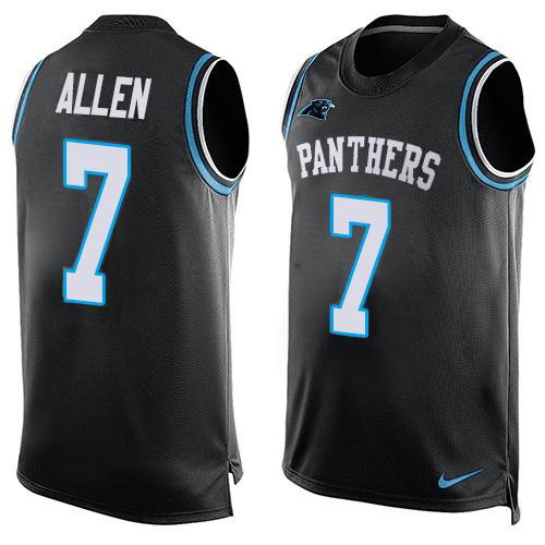 Nike Panthers #7 Kyle Allen Black Team Color Men's Stitched NFL Limited Tank Top Jersey Nike Panthers #7 Kyle Allen Black Team Color Men's Stitched NFL Limited Tank Top Jersey