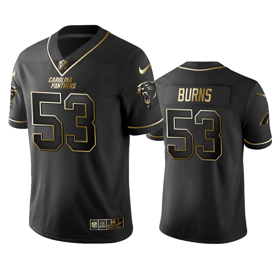 Panthers #53 Brian Burns Men's Stitched NFL Vapor Untouchable Limited Black Golden Jersey Panthers #53 Brian Burns Men's Stitched NFL Vapor Untouchable Limited Black Golden Jersey