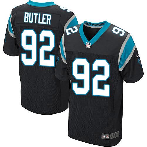 Nike Panthers #92 Vernon Butler Black Team Color Men's Stitched NFL Elite Jersey Nike Panthers #92 Vernon Butler Black Team Color Men's Stitched NFL Elite Jersey