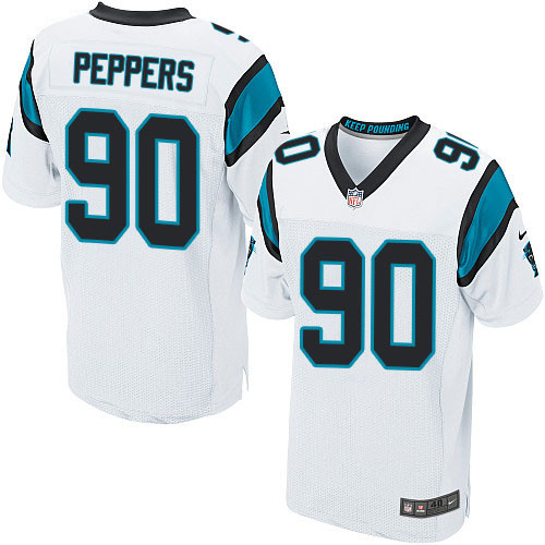 Nike Panthers #90 Julius Peppers White Men's Stitched NFL Elite Jersey Nike Panthers #90 Julius Peppers White Men's Stitched NFL Elite Jersey