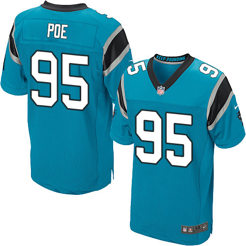 Nike Panthers #95 Dontari Poe Blue Alternate Men's Stitched NFL Elite Jersey Nike Panthers #95 Dontari Poe Blue Alternate Men's Stitched NFL Elite Jersey