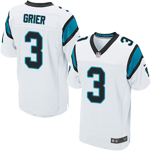 Nike Panthers #3 Will Grier White Men's Stitched NFL New Elite Jersey Nike Panthers #3 Will Grier White Men's Stitched NFL New Elite Jersey