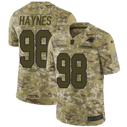 Nike Panthers #98 Marquis Haynes Camo Men's Stitched NFL Limited 2018 Salute To Service Jersey Nike Panthers #98 Marquis Haynes Camo Men's Stitched NFL Limited 2018 Salute To Service Jersey
