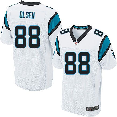 Nike Panthers #88 Greg Olsen White Men's Stitched NFL Elite Jersey Nike Panthers #88 Greg Olsen White Men's Stitched NFL Elite Jersey