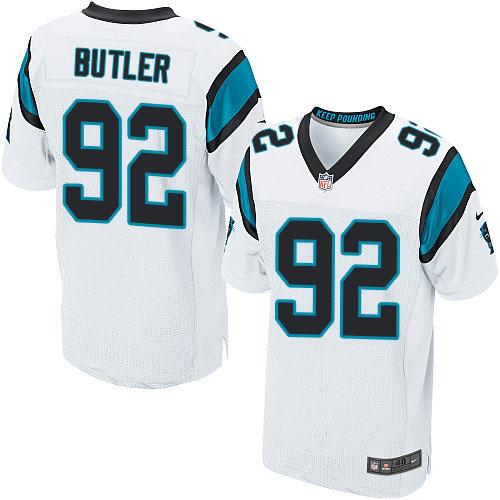 Nike Panthers #92 Vernon Butler White Men's Stitched NFL Elite Jersey Nike Panthers #92 Vernon Butler White Men's Stitched NFL Elite Jersey