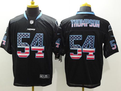 Nike Panthers #54 Shaq Thompson Black Men's Stitched NFL Elite USA Flag Fashion Jersey Nike Panthers #54 Shaq Thompson Black Men's Stitched NFL Elite USA Flag Fashion Jersey