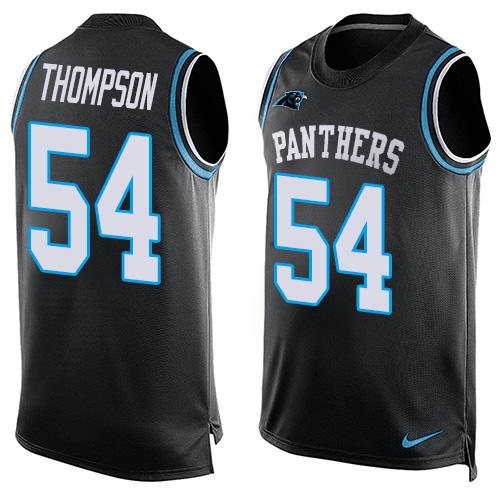 Nike Panthers #54 Shaq Thompson Black Team Color Men's Stitched NFL Limited Tank Top Jersey Nike Panthers #54 Shaq Thompson Black Team Color Men's Stitched NFL Limited Tank Top Jersey