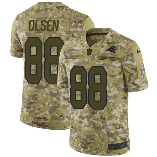 Nike Panthers #88 Greg Olsen Camo Men's Stitched NFL Limited 2018 Salute To Service Jersey Nike Panthers #88 Greg Olsen Camo Men's Stitched NFL Limited 2018 Salute To Service Jersey