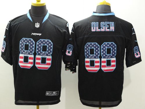 Nike Panthers #88 Greg Olsen Black Men's Stitched NFL Elite USA Flag Fashion Jersey Nike Panthers #88 Greg Olsen Black Men's Stitched NFL Elite USA Flag Fashion Jersey