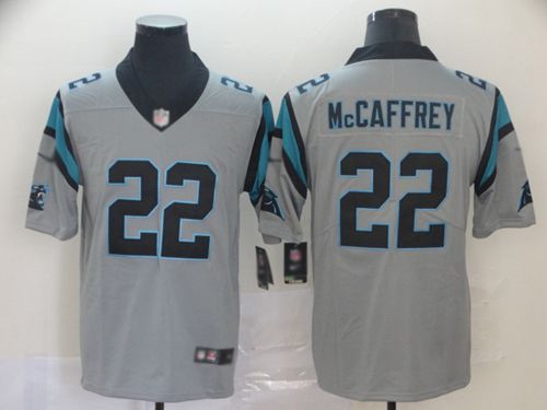 Nike Panthers #22 Christian McCaffrey Silver Men's Stitched NFL Limited Inverted Legend Jersey
