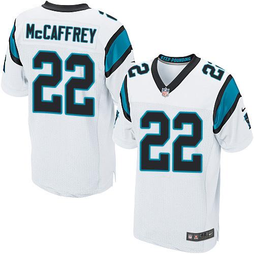Nike Panthers #22 Christian McCaffrey White Men's Stitched NFL Elite Jersey Nike Panthers #22 Christian McCaffrey White Men's Stitched NFL Elite Jersey