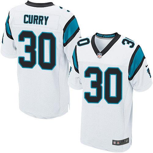 Nike Panthers #30 Stephen Curry White Men's Stitched NFL Elite Jersey Nike Panthers #30 Stephen Curry White Men's Stitched NFL Elite Jersey