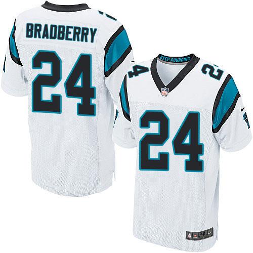 Nike Panthers #24 James Bradberry White Men's Stitched NFL Elite Jersey Nike Panthers #24 James Bradberry White Men's Stitched NFL Elite Jersey